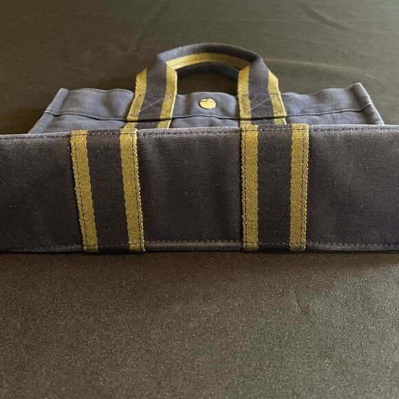 Hermes Dark Blue and Dark Green Tote Bag Good Condition - Picture 6 of 10